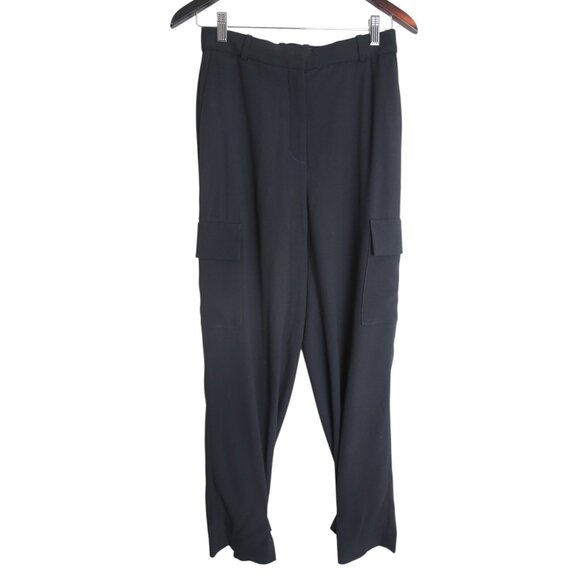 Aritzia Babaton Refined Cargo High-waisted Crepe Black Pants Size 4 - Picture 1 of 8